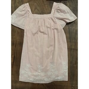 Draper James Maren Shift Dress in Pink Embroidered Floral Light Pink Size Medium